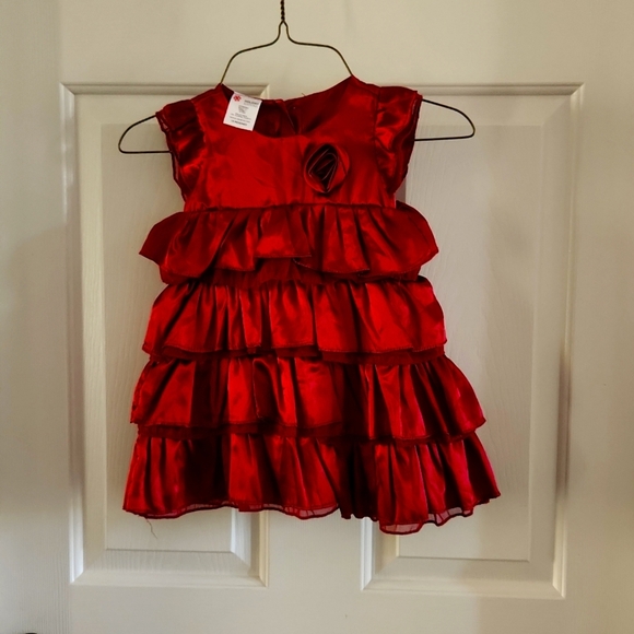 Holiday Editions Red Satin Tiered Dress 18M - Picture 1 of 7